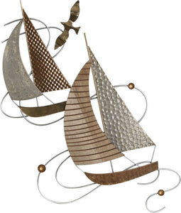 Wanddecoratie Home ESPRIT Bruin Gouden Jacht 42,5 x 4 x 77,5 cm