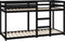 vidaXL - Stapelbed - massief - grenenhout - zwart - 75x190 - cm