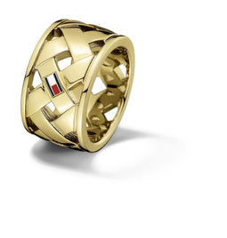 Tommy Hilfiger TJ2701024D - Ring Dames - Roestvrij staal - Goud (maat 16)
