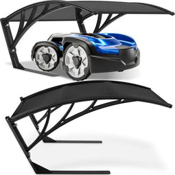 tectake® Domus - Garage voor Robotmaaier - Weerbestendig - 81 x 100 x 48 cm - Zwart - Inclusief 4 grondpennen