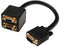 Mercodan AK-310400-002-S - VGA Y-kabel - 1x VGA-stekker naar 2x VGA-bus - Zwart