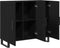 vidaXL - Sideboard - met - 3 - Deuren - Zwart - Eiken - 90x34x80 - cm - Geengineerd - Hout