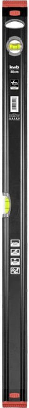 kwb aluminium waterpas 80 cm, schokbestendig waterpas, 0,5 mm/m nauwkeurigheid, VPA getest, geslepen tot hoge precisie, elk 1 horizontaal en verticaal waterpas inclusief rubberen valbeveiliging