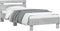 vidaXL - Bedframe - met - hoofdbord - en - LED-verlichting - betongrijs - 90x190 - cm