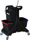 Dubbel mopwagen 2x20 liter Ecoblack 45 met opbergvak