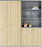 Dubbele draaideurkast Chief 200x90x42 Donker Eiken met Wit ombouw