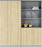 Dubbele draaideurkast Chief 200x90x42 Wit met Aluminium ombouw