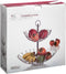 Dubbele etagere fruitschaal/fruitmand rond zilver metaal 36 x 40 cm - Fruitschalen/fruitmanden - Draadmand van metaal