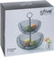 Dubbele etagere fruitschaal/fruitmand rond zwart metaal 29 x 47 cm - Fruitschalen/fruitmanden - Draadmand van metaal