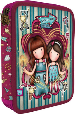 Dubbele etui Gorjuss Fireworks Kastanjebruin (46 Onderdelen)