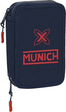 Dubbele etui Munich Flash Marineblauw 12.5 x 19.5 x 4 cm (28 Onderdelen)