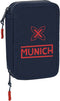 Dubbele etui Munich Flash Marineblauw 12.5 x 19.5 x 4 cm (28 Onderdelen)