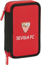 Dubbele etui Sevilla Fútbol Club Zwart Rood 12.5 x 19.5 x 4 cm (28 Onderdelen)