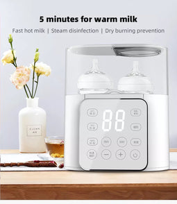 Dubbele flessenverwarmer - Mulitfunctioneel - Melkwarmer - Sterilisator - Nauwkeurige temperatuurregeling - Flessenwarmer