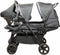 Dubbele kinderwagen - BAMBISOL - Gecombineerde dubbele kinderwagen + I-size autostoeltje - 4 wielen - Zwart