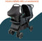 Dubbele kinderwagen - BAMBISOL - Gecombineerde dubbele kinderwagen + I-size autostoeltje - 4 wielen - Zwart