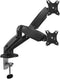 Dubbele Monitor arm met gasveer – Monitor beugel voor 2 schermen 13-32 inch – VESA 75x75, 100x100 - Draai- kantel- en zwenkbaar – Incl. USB en audio poorten – Ewent EW1516