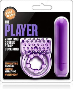 Dubbele penisring met vibratiebullet Play with Me - Paars