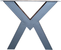 Dubbele V tafelpoot eettafel metaal 8x8 cm Set - Zwart (set van 2)