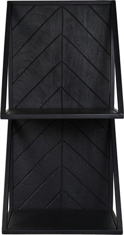 Dubbele wandplank - 30x20x60 - Zwart - Mangohout/ijzer
