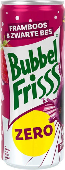 Dubbelfrisss Bubbelfrisss Framboos Zwarte Bes Zero 25 cl | pak van 12 stuks
