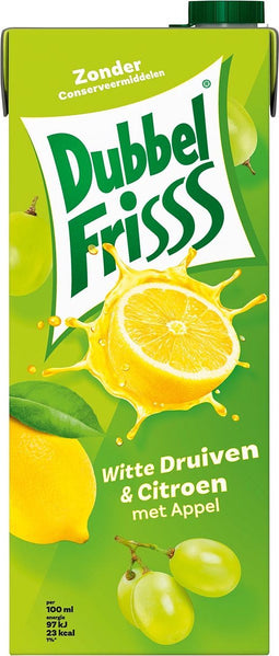 Dubbelfrisss - Frisdrank - Witte druif & Citroen 8 x 1,5 liter