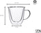 Dubbelwandige ESPRESSO glazen met oor van borosilicaat - Warme en koude dranken kopjes - 70 ML - Set van 6 - VDN