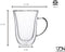 Dubbelwandige Koffieglazen Theeglazen met oor - 300 ML koffietassen - Set Van 6 Handgeblazen Cappuccino Latte Macchiato Glazen - VDN