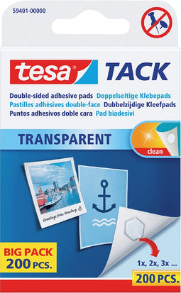 Dubbelzijdige kleefpads Tesa tack transparant 200stuks | 15 stuks