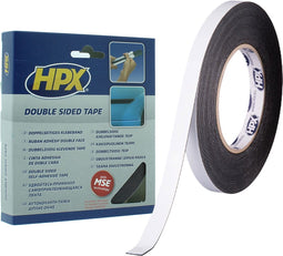 Dubbelzijdige PE bevestigingstape - zwart 12mm x 10m