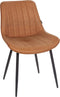 DUBROVNIK - Eetkamerstoel set van 2 - Bruin - Kunstleer