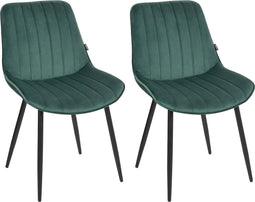 DUBROVNIK - Eetkamerstoel set van 2 - Emeraldgroen - Fluweel