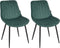 DUBROVNIK - Eetkamerstoel set van 2 - Emeraldgroen - Fluweel