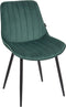DUBROVNIK - Eetkamerstoel set van 2 - Emeraldgroen - Fluweel