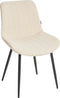 DUBROVNIK - Eetkamerstoel set van 2 - Lichtbeige - Bouclé