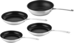 DUCQ koekenpan set 20+24+28 cm met anti-aanbaklaag + Wok 28 cm
