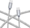 Dudao - USB-C naar USB-C nylon oplader - PD 45W Fast charge oplaadkabel - 1 Meter - Grijs