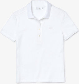 Lacoste - Dames Poloshirt - Katoen met geborduurde krokodil - Wit