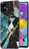 iMoshion Hoesje Geschikt voor Samsung Galaxy A51 Hoesje Siliconen - iMoshion Design hoesje - Zwart / Meerkleurig / Blauw / Shattered Blue Marble