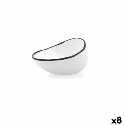 Kom Ariane Vital Filo Wit Zwart Keramisch 12,5 cm (8 Stuks)