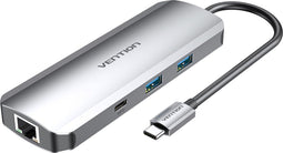 Vention TOMHB - USB 3.2 Gen 1 Type-C Hub - 100W Power Delivery - Zilver