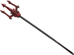 Duivel Trident/drietand vork - 108 cm - rood - plastic - Halloween verkleed accessoires