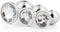 Dream Toys - Aluminium anaalplug set met siersteen 3 delig Gleaming Love - Zilver