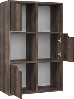 vidaXL - Boekenkast - 60x27,5x88 - cm - bewerkt - hout - gerookt - eikenkleur
