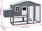 vidaXL - Kippenhok - met - nestkast - massief - vurenhout - grijs - en - wit