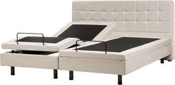DUKE - Tweepersoonsbed - Lichtbeige - 180 x 200 cm - Polyester