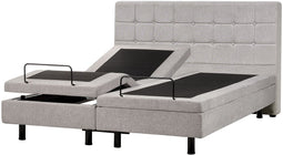 DUKE - Tweepersoonsbed - Lichtgrijs - 160 x 200 cm - Polyester
