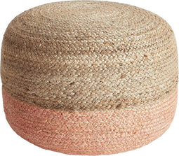 DUKI - Poef - Natuurlijk/Perzik - 50 cm - Jute