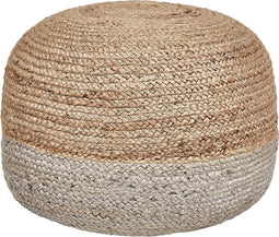DUKI - Poef - Natuurlijk/Taupe - 50 cm - Jute