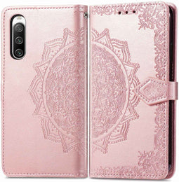 iMoshion Hoesje Geschikt voor Sony Xperia 10 IV Hoesje Met Pasjeshouder - iMoshion Mandala Bookcase - Rosé Goud
